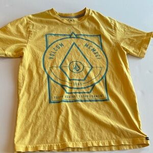 Volcom Yellow Tee with Blue Graphic